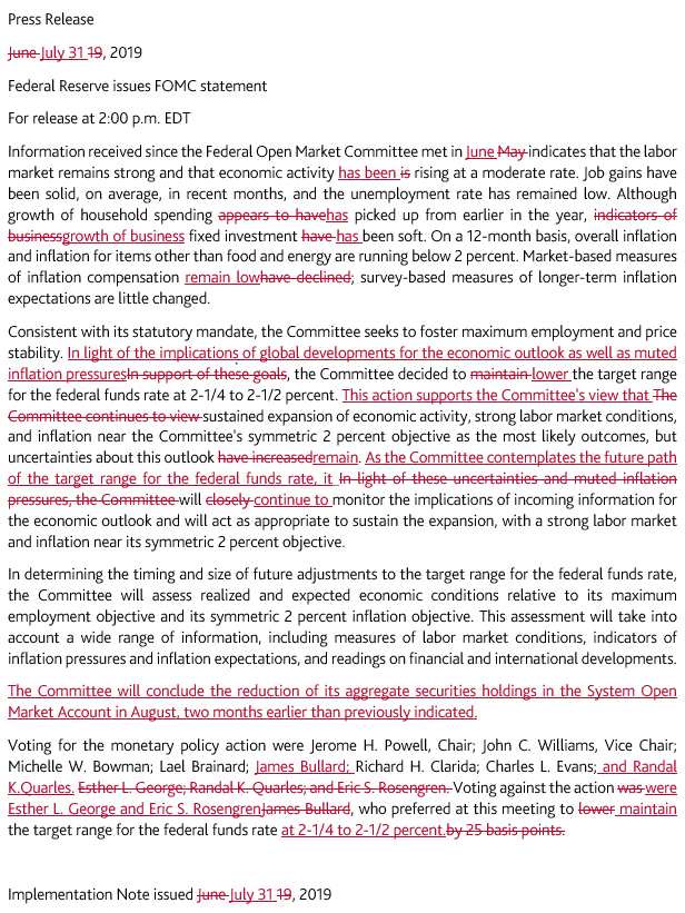 Federal Open Market Committee statement