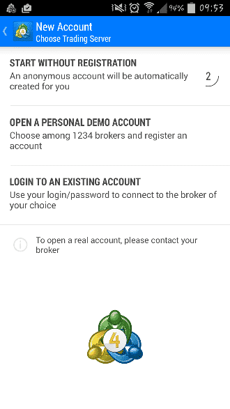 Pendaftaran akun Metatrader 4